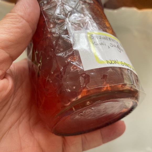 One half pint jar of strawberry kiwi ginger jam from Yellow Flower Farm. Yum - Picture 5 of 5